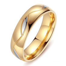 Men′s Wedding & Engagement Silver Band Rings Two Tone Rings 14K/18K